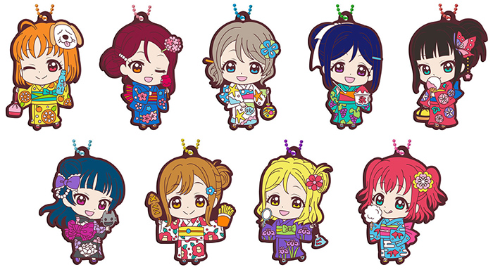 Love Live Sunshine Gashapon rubber straps summer festival yukata