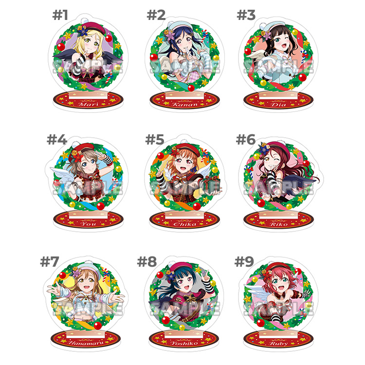 lls-acrylic-004 Love Live Sunshine Puchi Acrylic Stands Vol.1 Christmas - Image 1