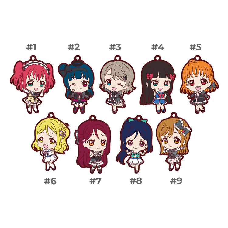 lls-rubber-002 Love Live Sunshine Gothic Loli & School Uniform Gashapon Rubber Straps Vol.2